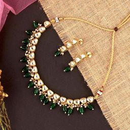 SwaDev Gold-Plated AD-Studded Jewellery Set-58