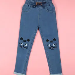F2M Kids Embroidered Slim Fit High-Rise Stretchable Jeans-10