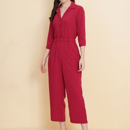 RAASSIO Shirt Collar Basic Jumpsuit-image-21