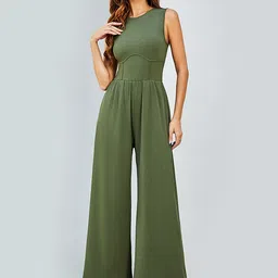 LULU & SKY Round Neck Sleeveless Basic Jumpsuit-image-78