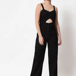 Orchid Blues Women Black Basic Jumpsuit-image-97