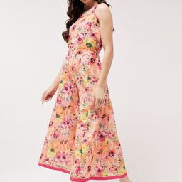 Pannkh Printed Culotte Jumpsuit-image-71