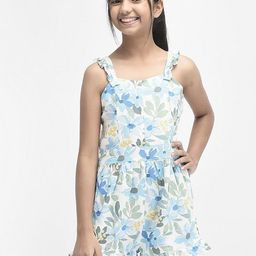 Crimsoune Club Girls Floral Printed Playsuit-picture-35
