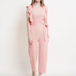 Purple State Women PinkSolid Basic Jumpsuit-image-92