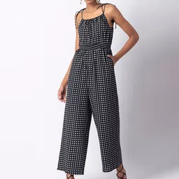 FabAlley Black & White Printed Basic Jumpsuit-10