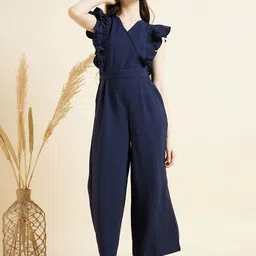 Cherry & Jerry Girls V-Neck Ruffled Waist Tie-Up Basic Jumpsuit-image-51