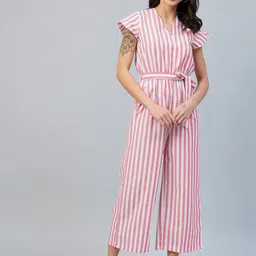StyleStone Women Pink & White Striped Jumpsuit-image-23
