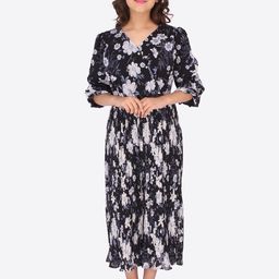 CUTECUMBER Girls Black & White Printed Culotte Jumpsuit-image-92