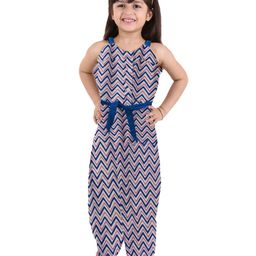 Kids On Board Girls Printed Waist Tie-Ups Pure Cotton Basic Jumpsuit-image-59