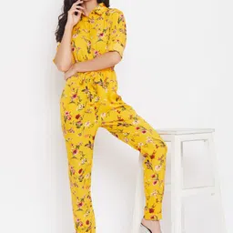 Uptownie Lite Women Yellow Printed Crepe Roll Up Jumpsuit-picture-27