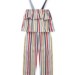 A T U N Girls Multicoloured Printed Basic Jumpsuit-image-15