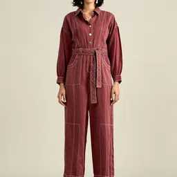 Style Island Shoirt Collar Cotton Basic Jumpsuit-picture-42