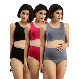 Adira Black Pink & Grey Post-Delivery Period Panties (Pack of 3)-picture-44