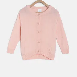 MINI KLUB Girls Pink Solid Cardigan Sweater-28