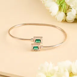 AMI Cubic Zirconia Rose Gold Plated Kada Bracelet-44