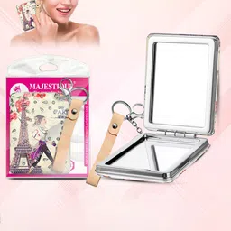 MAJESTIQUE Magnifying Square Folding Mirror With Key Chain-8