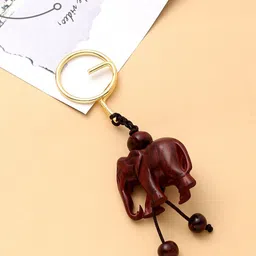 RDK Red Premium Quality Sandalwood Elephant Keychain-image-3