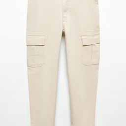 Mango Kids Boys Solid Cargo Trousers-picture-31