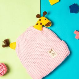 Baby Moo Unisex Kids Pink & Yellow Woollen Beanie-29