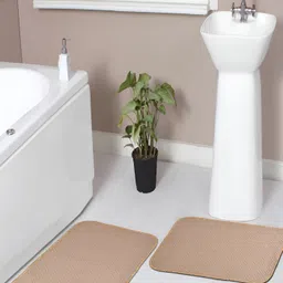Florida 2 Pieces Beige Textured Anti-Skid Doormats-58