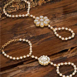 OOMPH Set Of 2 Kundan Ring Bracelet-35