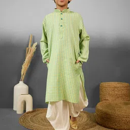 YK Boys Ethnic Motifs Printed Straight Kurta With Dhoti Pants-picture-49