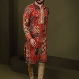 KISAH Ethnic Motifs Printed Kurta with Churidar-28