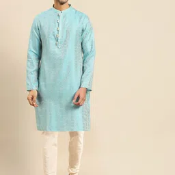 Amodh by Kisah Men Blue Kurta with Churidar-image-65