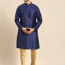 Amodh by Kisah Men Blue Gotta Patti Kurta with Churidar-image-57
