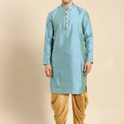 Amodh by Kisah Men Blue Kurta with Dhoti Pants-image-82