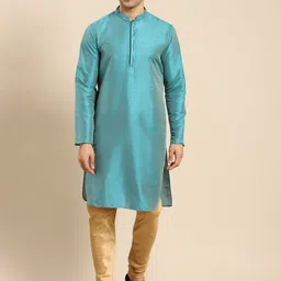 Amodh by Kisah Men Teal Kurta with Churidar-image-22