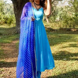 Thread & Button Women Empire Pure Cotton Kurta with Trouser & With Dupatta-image-19