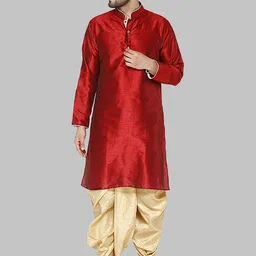 ROYAL KURTA Men Mandarin Collar Kurta with Dhoti Pants-picture-5