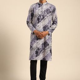 KISAH Leheriya Dyed  Mandarin Collar Regular Kurta With Churidar-image-53