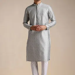 Manyavar Men Printed Full Sleeves Kurta With Pyjama-image-47