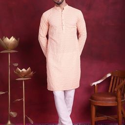 Jompers Floral Embroidered Regular Chikankari Pure Cotton Kurta With Churidar-image-64