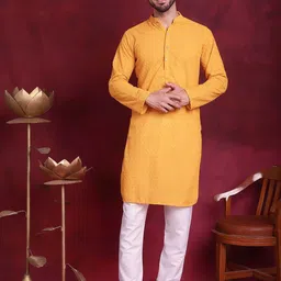 Jompers Geometric Embroidered Regular Chikankari Pure Cotton Kurta with Churidar-image-23