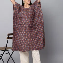 The Mom Store Maternity Ethnic Motifs Printed Kaftan Pure Cotton Kurta with Palazzos-picture-14
