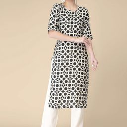 KALINI Geometric Printed Straight Kurta With Palazzos-picture-18