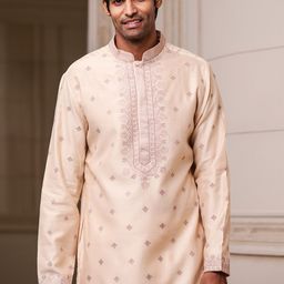 Tasva Floral Embroidered Mandarin Collar Kurta With Churidar-image-47