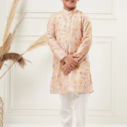 Stylo Bug Boys Floral Printed Kurta With Pyjamas-picture-11