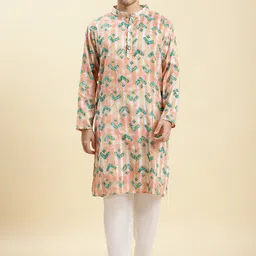 Stuffie Land Floral Printed Regular Pure Cotton Kurta With Pyjamas-image-43