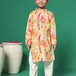 Readiprint Fashions Boys Floral Printed Regular Pure Cotton Kurta with Pyjamas-12