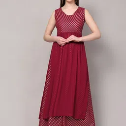 Poshak Hub Ethnic Motifs Yoke Design A-Line Kurta with Palazzos-picture-26