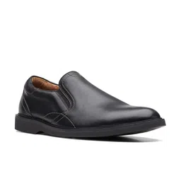 Clarks Men Black Solid Leather Formal Slip On Shoes-picture-35