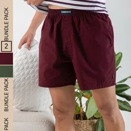 DAMENSCH Men Pack of 2 Ultra-Light Cotton Boxer Shorts- DAM-SLD-LBX-CE-VIW-RYG-10