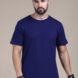 The Roadster Lifestyle Co. Navy Blue Round Neck Cotton T-Shirt-image-46