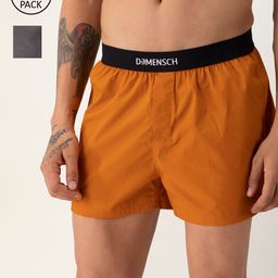 DAMENSCH Men Pack Of 2 Solid Pure Cotton Boxers-image-98