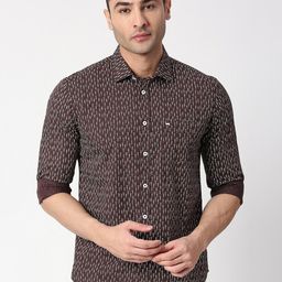 Basics Men Slim Fit Printed Cotton Casual Shirt-image-34