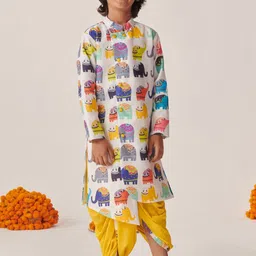 pspeaches Boys Printed Regular Kurta with Dhoti Pants-31